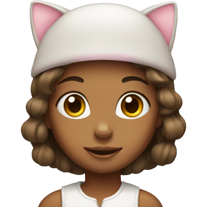girl with kitty hat emoji