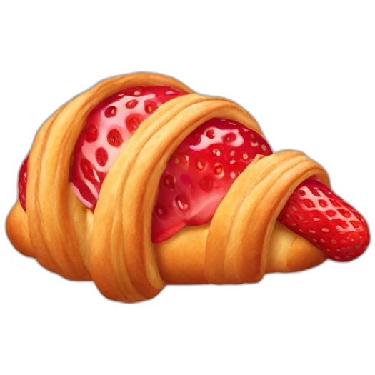 Strawberry croissant  emoji