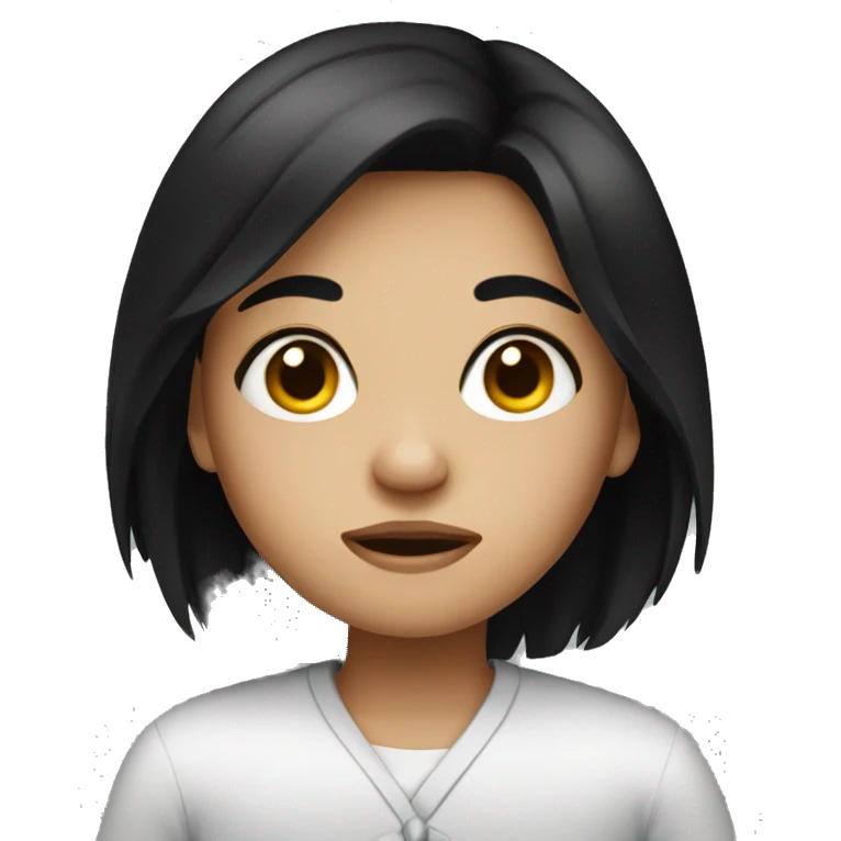 Sick girl with black hair emoji