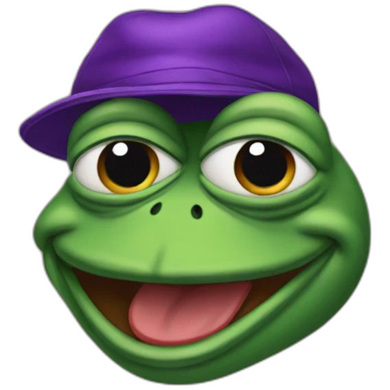Pepe the frog with purple heart emoji