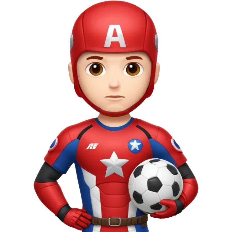 Capitan america con la corazza rossa e al posto dello scudo ha uno sudo della squadra ACMilan emoji
