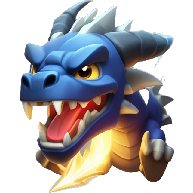 Clash of clans style emoji with a lightning dragon, with the words saying “thunderstruck” emoji