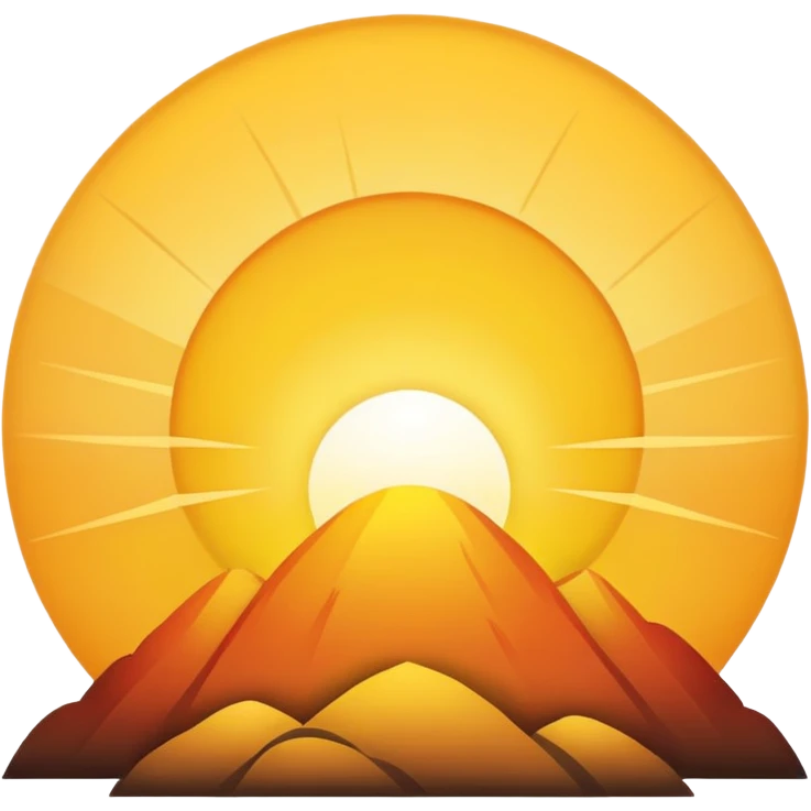 A rising sun peeking over the horizon emoji