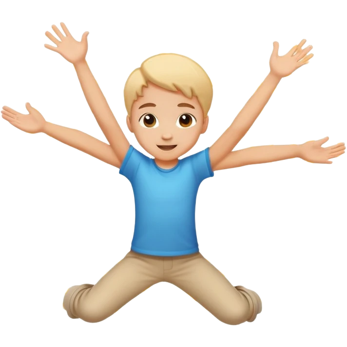 child spinning around with arms outstretched, motion lines to show spinning action, cheerful and playful emoji