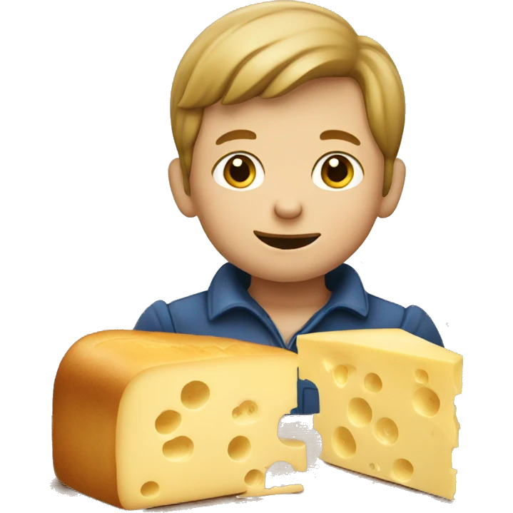 Dutch boy eating bread with cheese emoji