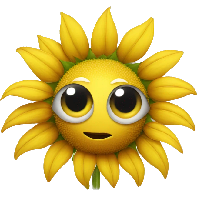 Sunflower with eyes and lips  emoji