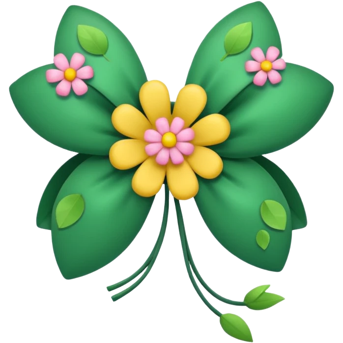 forest character small bow with flower petals emoji