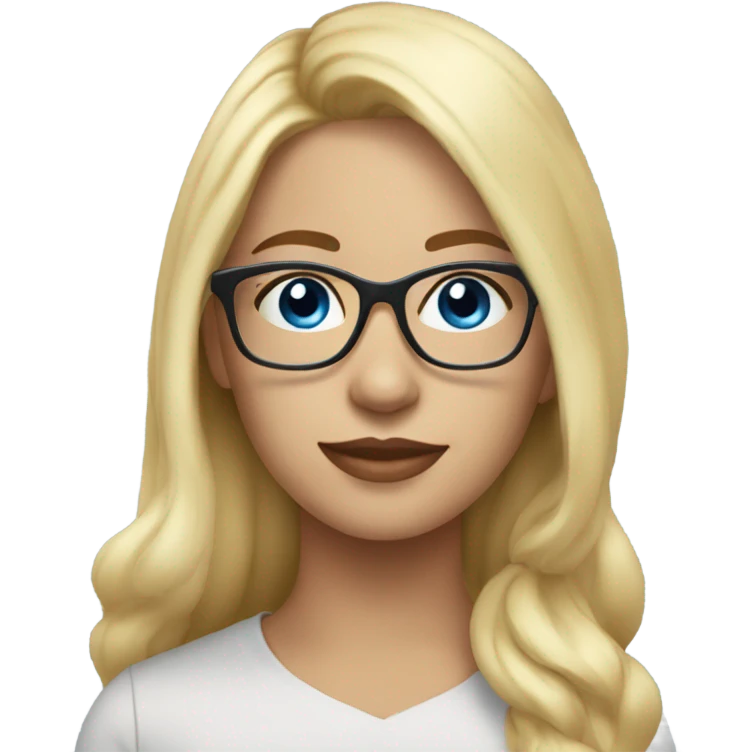 Beautiful blonde woman, blue eyes, wearing glasses - SIDE PROFILE  emoji