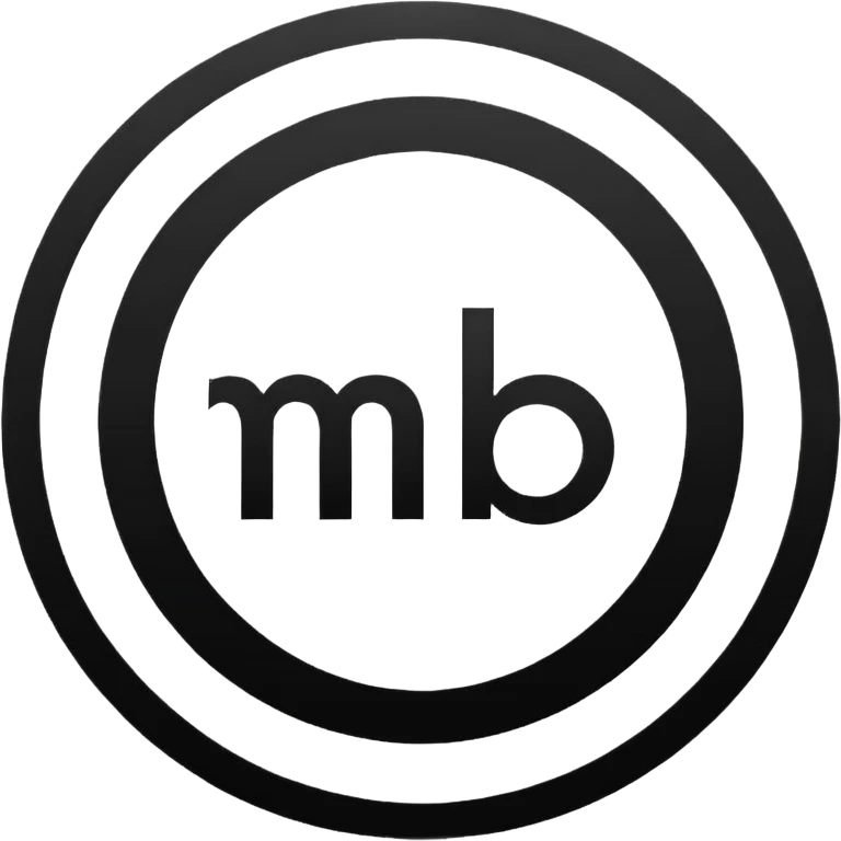 Black circle with “MB” written on in the middle of it. Nothing else no holes or anything. emoji