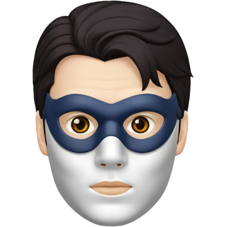 Make emoji of man attractive who wear fully  mask  and sigma mal emoji