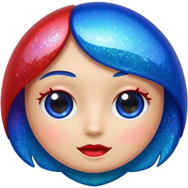 glitter red and blue raio emoji