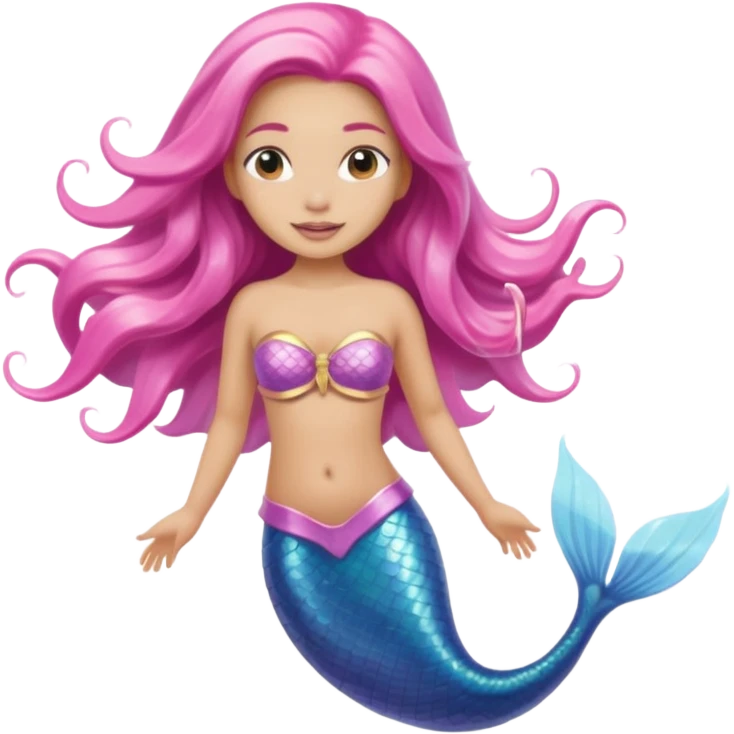 Mermaid wearing a light pink snorkel emoji