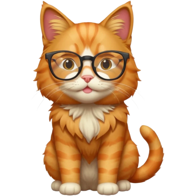 full body Cat with glasses emoji