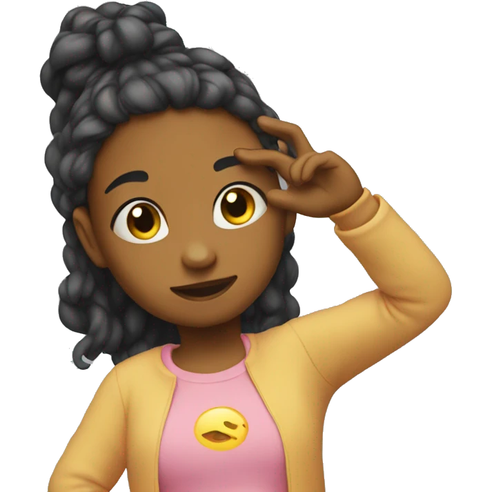 Girl dabs emoji