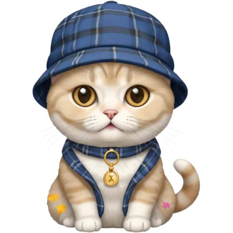 Rengi gri beyaz olan Cinsi scottish fold olan rapci kedi emoji