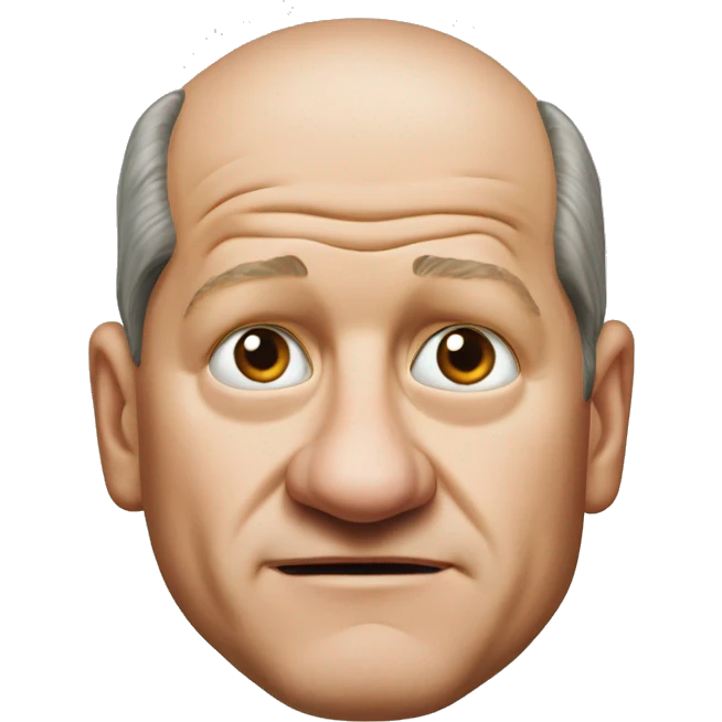 photorealistic Olaf Scholz shrugs emoji