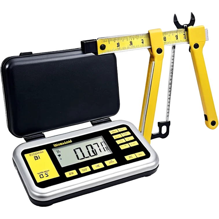 Skinfold caliper (plicometer)
Professional scale
Bioimpedance scale (BIA analyzer)
Stadiometer
Measuring tape
Anthropometric tape
Anthropometric calipers
Food scale
Body composition analyzer
Height rod
Flexible measuring ruler emoji