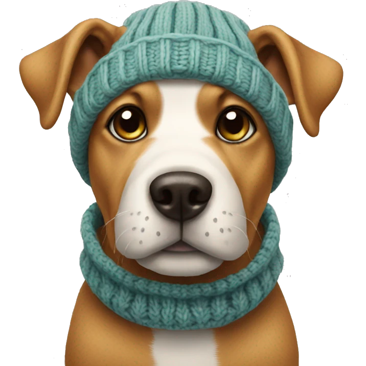 Dog with knitted hat emoji