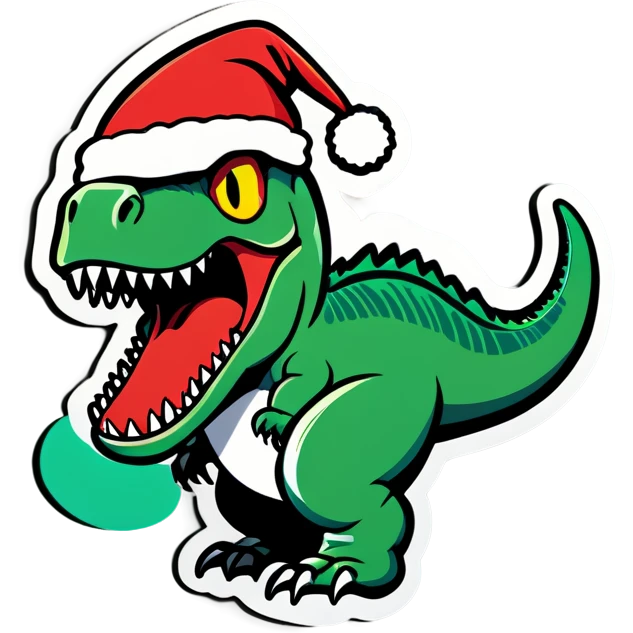 Trex in chrismas emoji