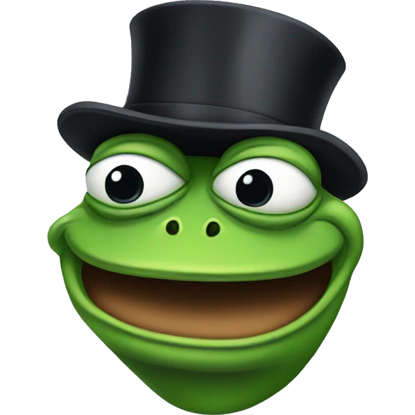 Pepe the Frog with top hat emoji