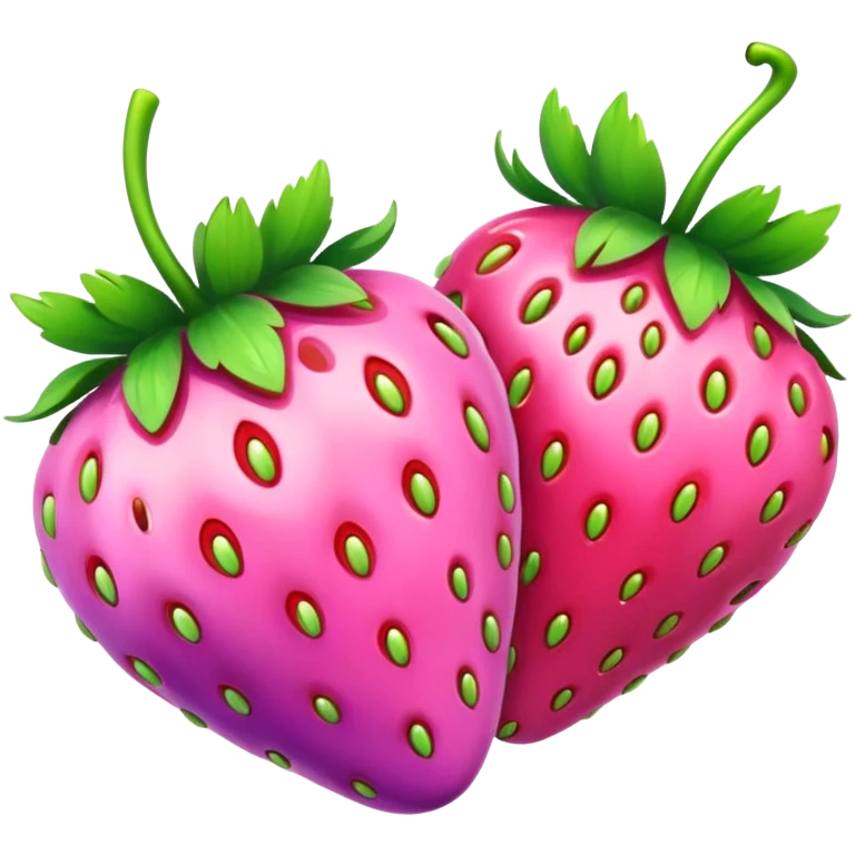 rainbow strawberries, purple and pink emoji