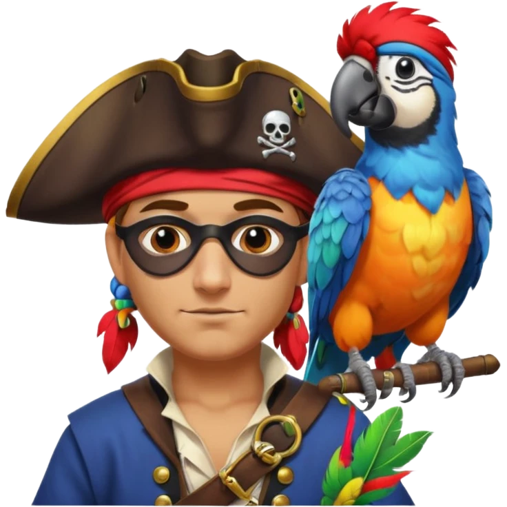 pirate and parrot emoji