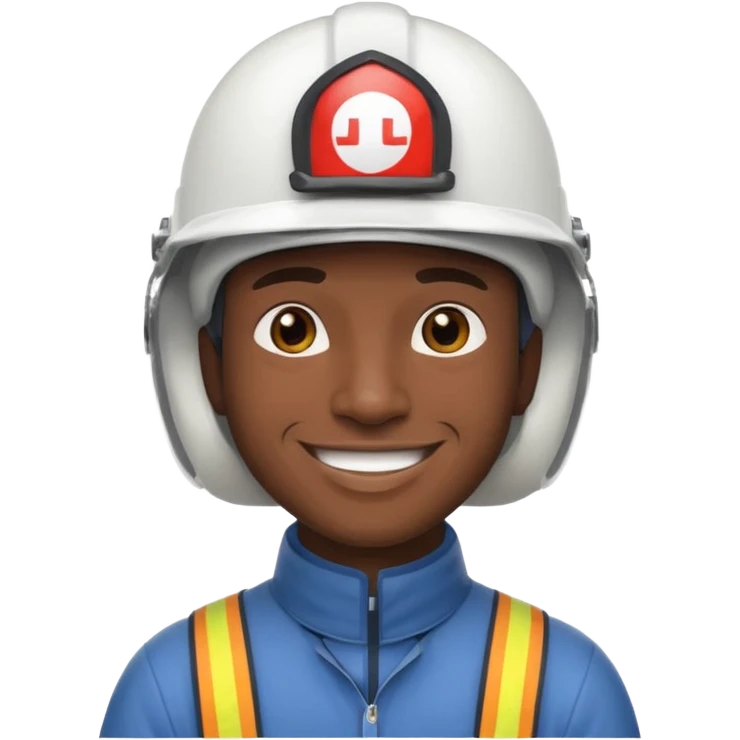Ingeniero morocho con casco blanco emoji