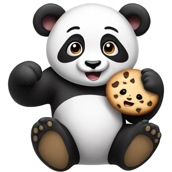panda with cookie emoji