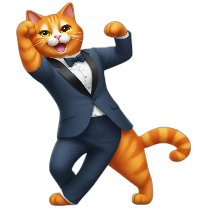 Orange cat dancing Gangnam Style emoji