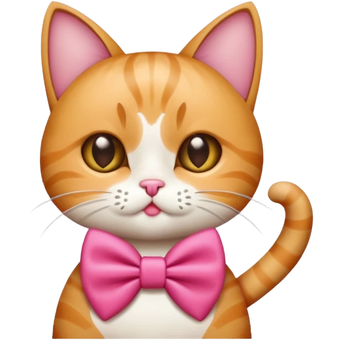 Кошечка с бантиком посылает воздушный поцелуй emoji