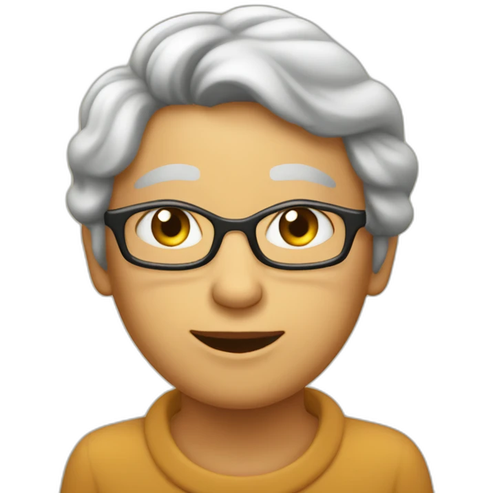 Une mamie sur un doigt emoji