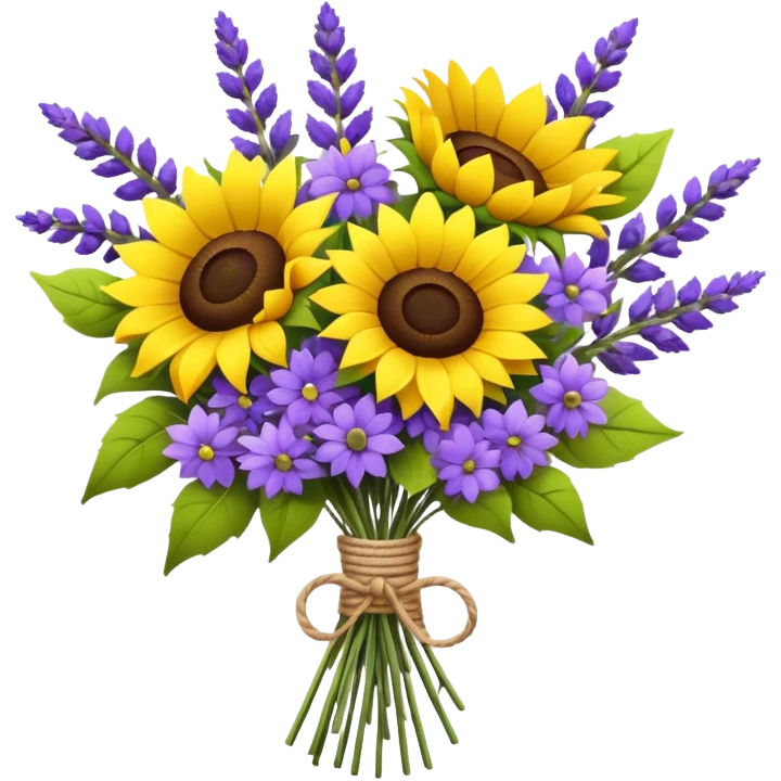 Sunflower and lavender bouquet emoji