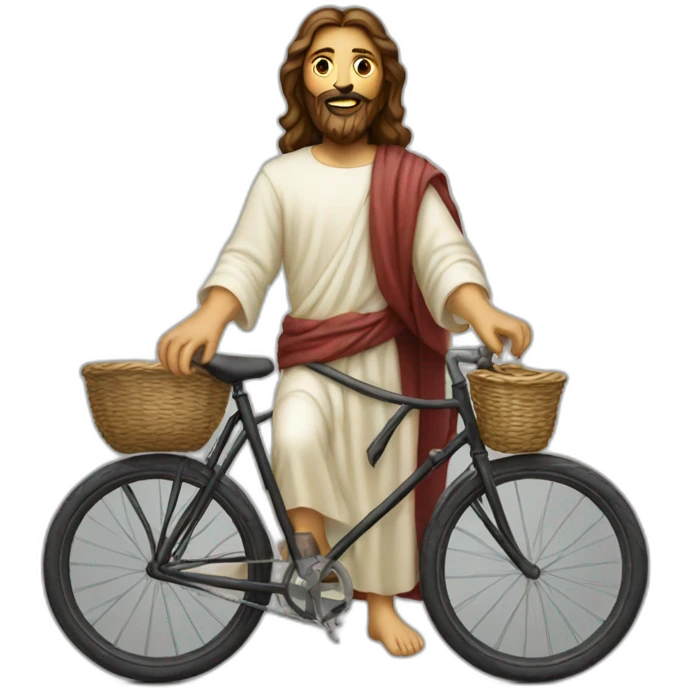 Jesus on the bicycle emoji