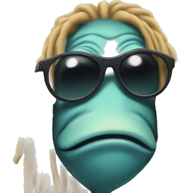Tropical fish wearing sunglasses with dreadlocks emoji