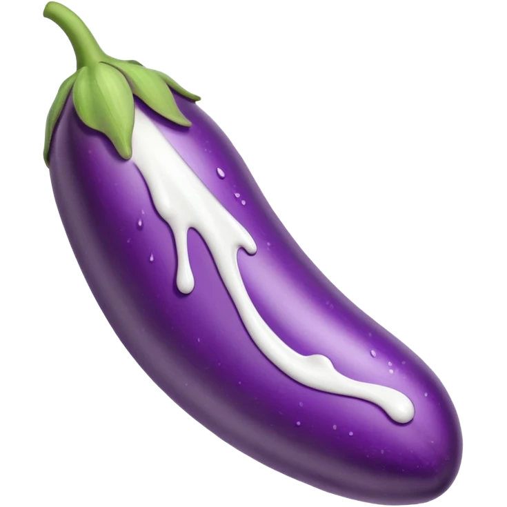 Long eggplant with white paint dripping down emoji