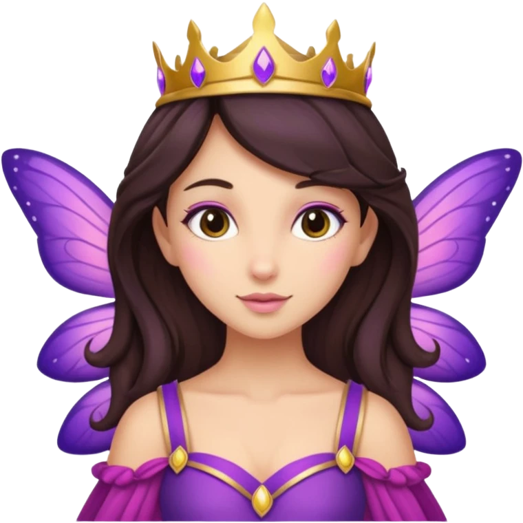 royal purple and pink buttery fairy brunette combined emoji