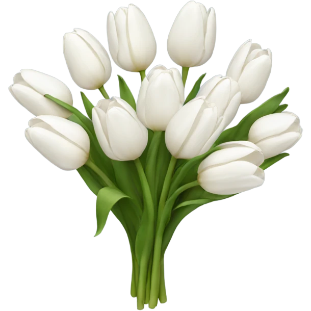 white tulip bouquet  emoji