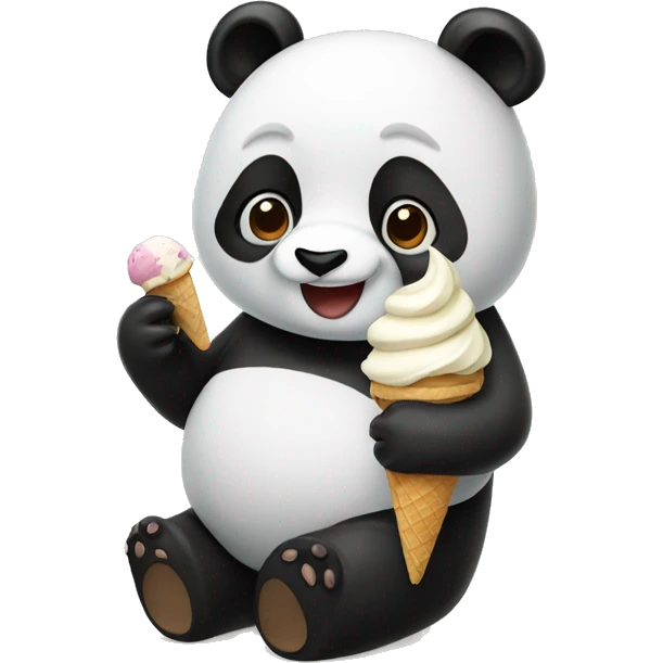 Panda eating ice cream emoji
