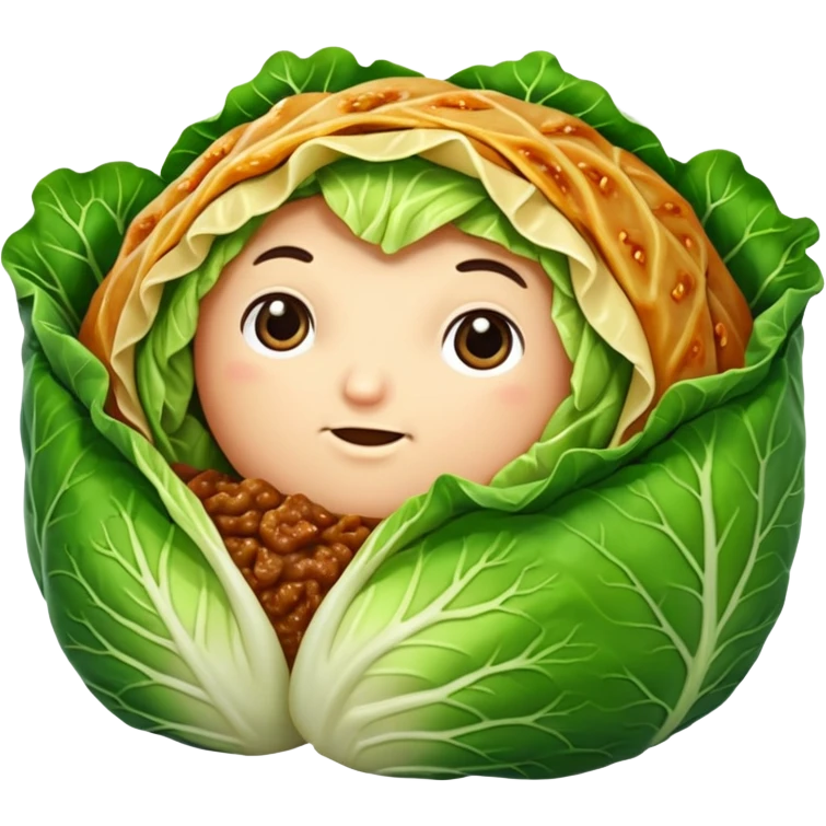 Cabbage roll  with no face emoji