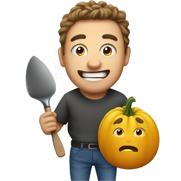 yummy funny face holding squash emoji