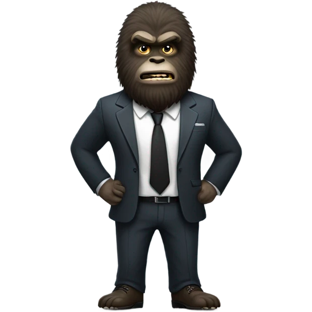Bigfoot wearing a suit emoji