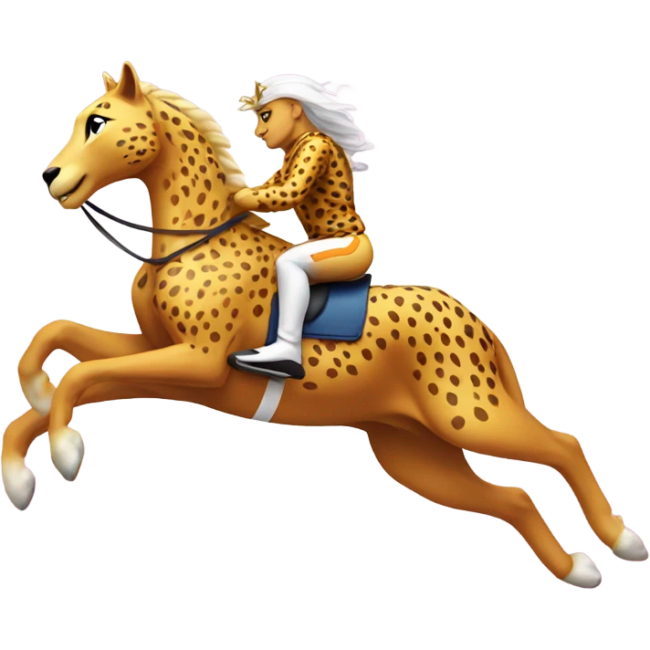 Cheetah racing a unicorn emoji