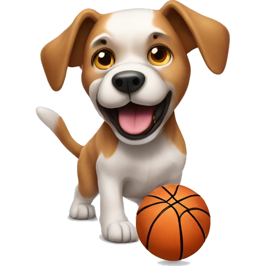 Dog playing basketball emoji