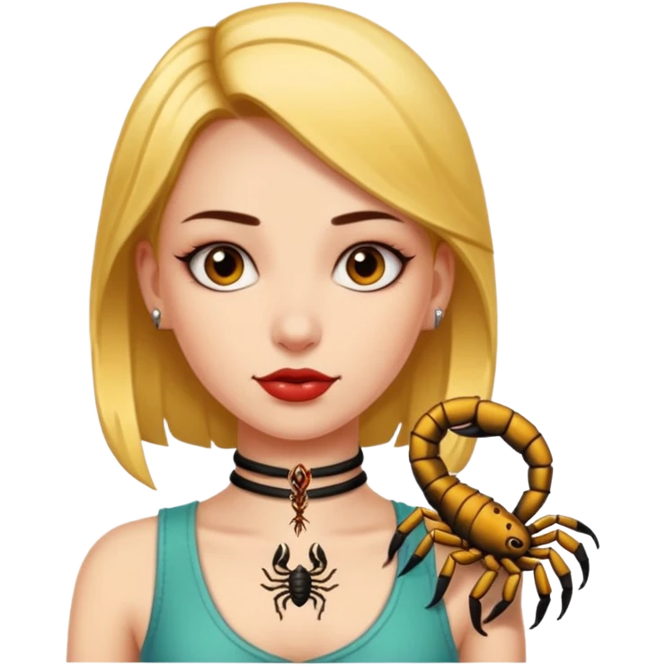 Girl with Scorpion Tattoo on the neck. emoji