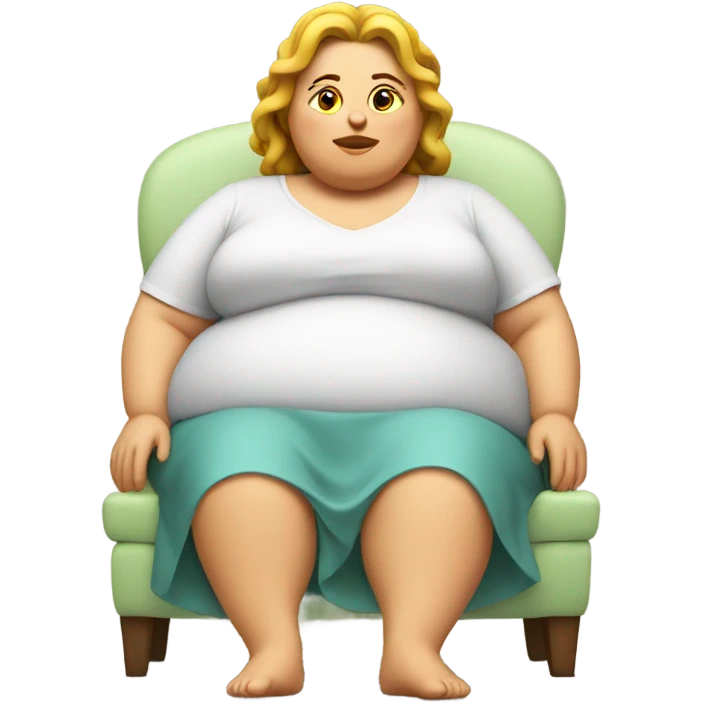 Fat lady sitting emoji