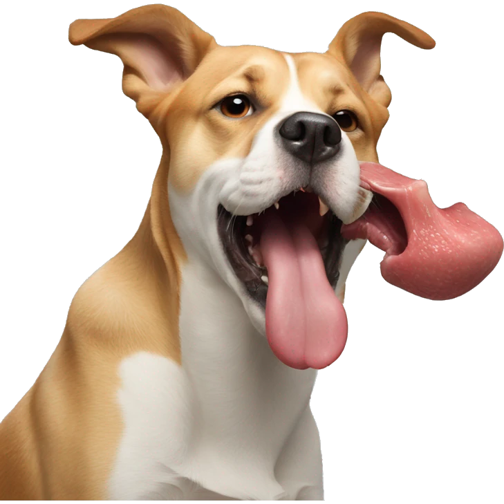 Dog licking a human head emoji