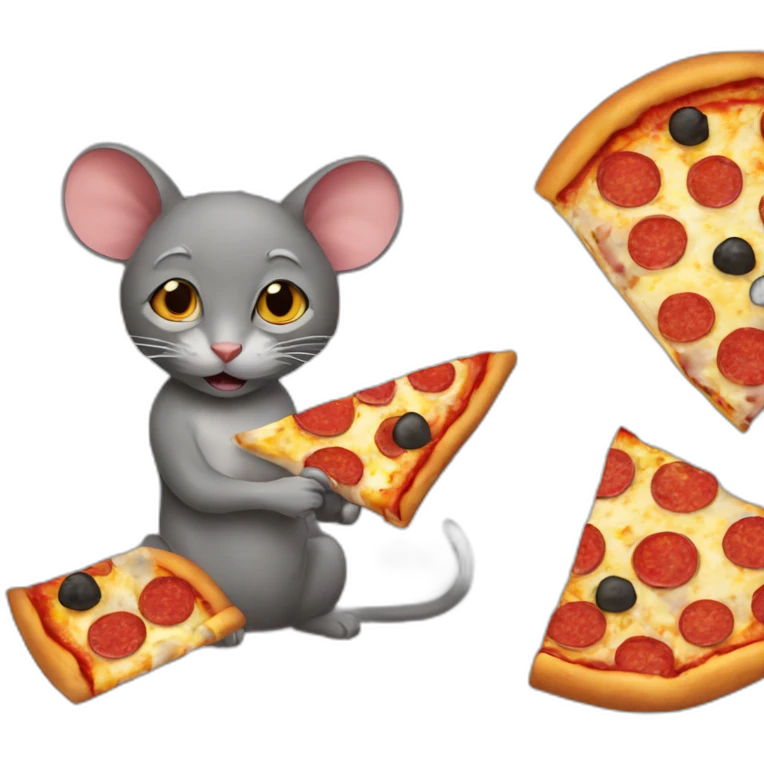 Cat rat a pizza emoji
