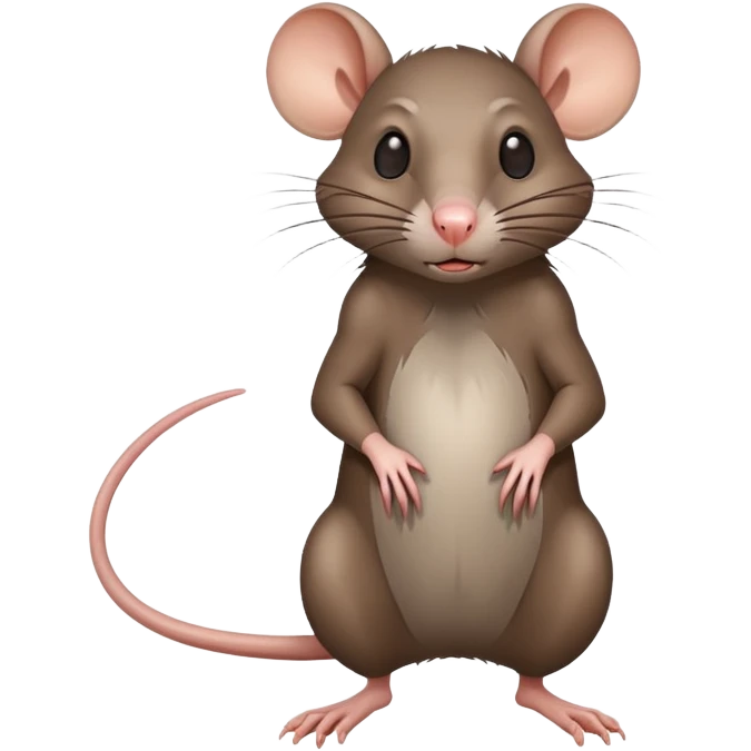 A rat showing its full body and its MEAN emoji
