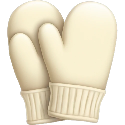 Cream colored mittens pair emoji