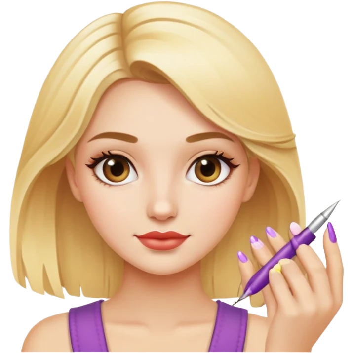 blonde nail artist girl emoji